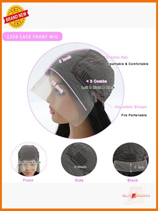 13x6 HD Transparent Lace Front Wig Straight Human Hair 180 Density 28 inch Pre